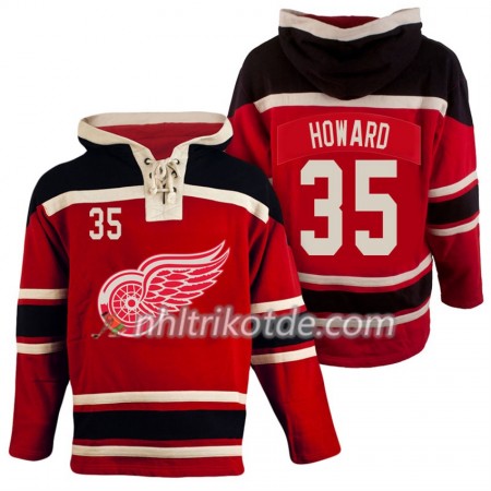 Detroit Red Wings Jimmy Howard 35 Rot Sawyer Hooded Sweatshirt - Herren